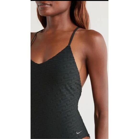 NWT- Nike Terrycloth Embossed Swoosh One-Piece Swimsuit- size Small - Picture 4 of 14